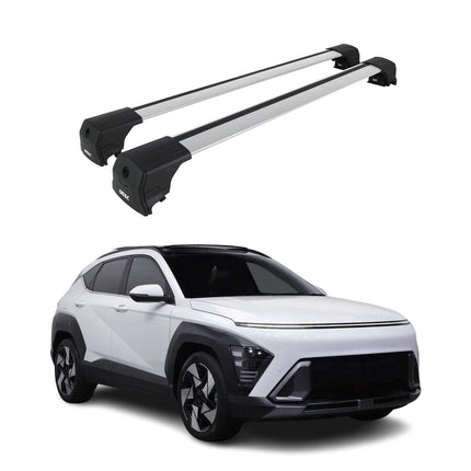 Dachträger Grundtäger für Hyundai Kona 2 2024-2026 75kg Aluminium Silber 2 tlg