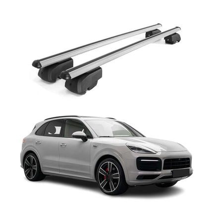 Dachträger Gepäckträger für Porsche Cayenne 2018-2023 ABE Aluminium Grau 2x