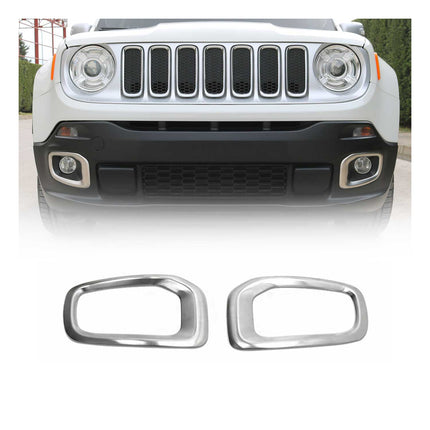 Nebelscheinwerfer Rahmen Chrom für Jeep Renegade 2014-19 Edelstahl Gebürstet 2x