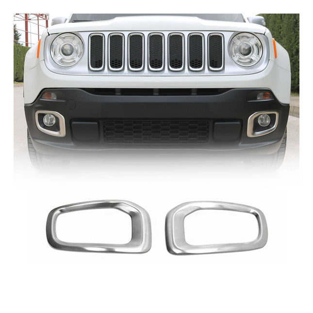 Nebelscheinwerfer Rahmen Chrom für Jeep Renegade 2014-19 Edelstahl Gebürstet 2x