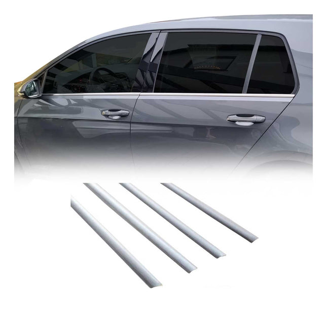 Fensterleisten Zierleisten für VW Golf 2012-2019 Gebürstet Edelstahl Chrom 4tlg