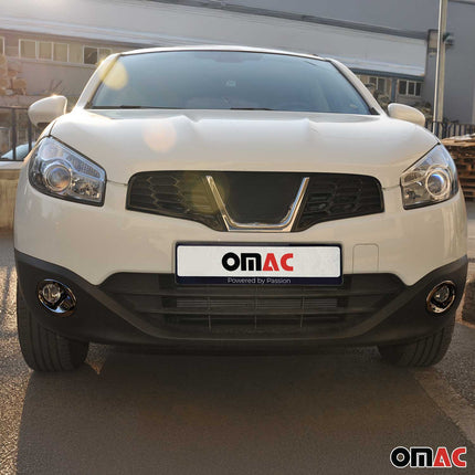 Nebelscheinwerfer Rahmen für Nissan Qashqai +2 2008-2014 Chrom ABS Dunkel