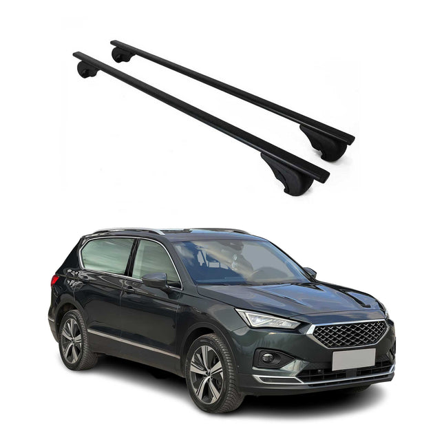 Dachträger Grundtäger für Seat Tarraco 2018-2024 75kg Metall Schwarz 2 tlg