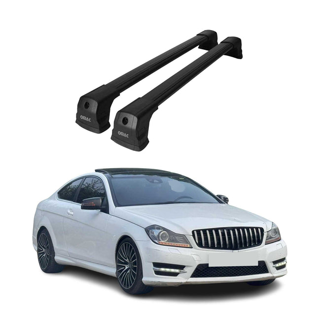 Dachträger Grundtäger für Mercedes C Klasse C204 Coupe 2011-2014 75kg Schwarz 2x