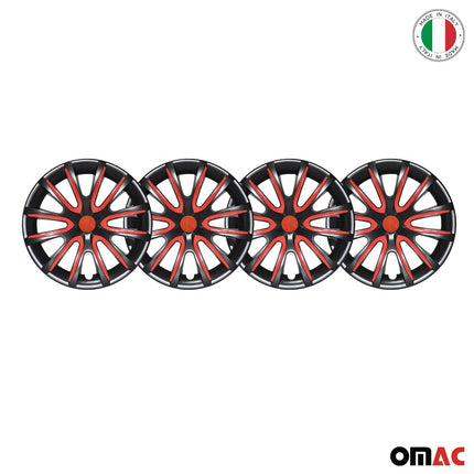 4x 14" Radkappen Radzierblenden Radblenden für VW für Audi für Skoda Schwarz Rot
