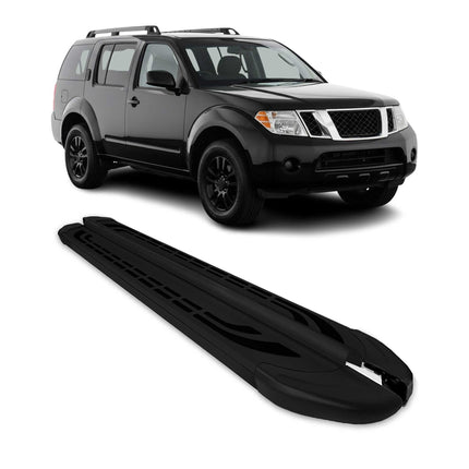 Trittbretter Seitenschweller Seitenbretter für Nissan Patrol 2010-24 Alu Schwarz
