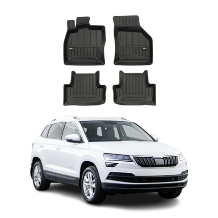 OMAC Gummi Fußmatten für Skoda Karoq 2017-2026 Premium TPE Automatten Schwarz 4x