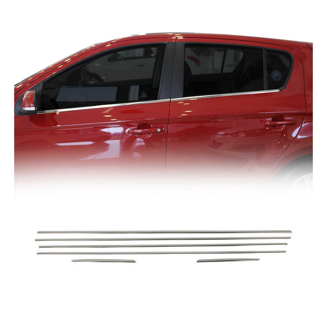Fensterleisten Zierleisten für Hyundai i20 2008-2014 Edelstahl Chrom 6tlg