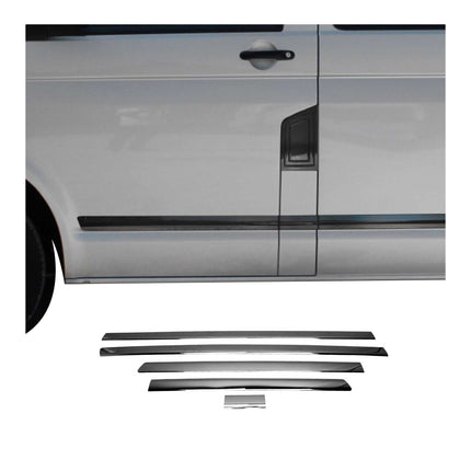 Seitentürleiste Türschutz für VW Transporter T5 2003-2015 Kurzer Chrom Dunkel 5x