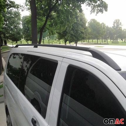 Dachreling Dachgepäckträger für Renault Kangoo 1996-2007 Kurzer Alu Schwarz