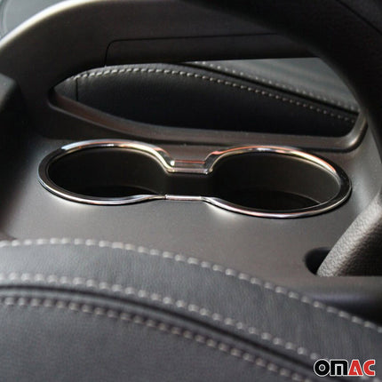 Getränkehalter Rahmen Cupholder für Kia Sportage 2010-2015 Edelstahl Chrom 1tlg