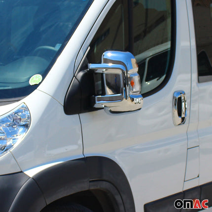 Spiegelkappen Spiegelabdeckung für Fiat Ducato 2006-2026 Chrom ABS Silber 2tlg