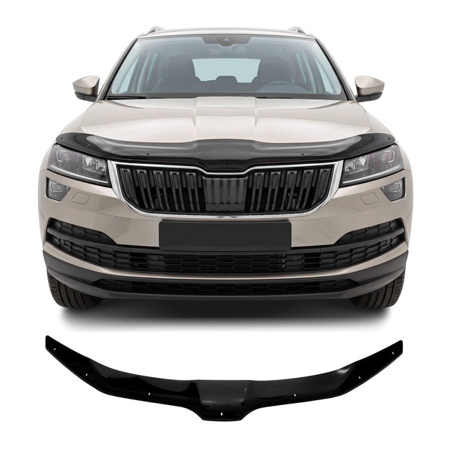 Motorhaube Deflektor Insekten Steinschlagschutz für Skoda Karoq 2017-2019 Dunkel