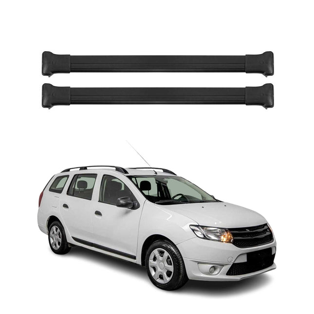 Dachträger Grundtäger für Dacia Logan MCV mk2 2012-2019 75kg Alu Schwarz 2 tlg