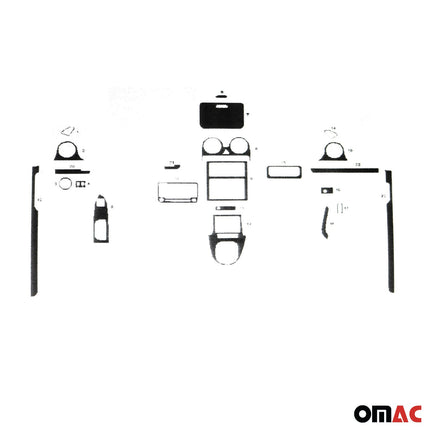 Innenraum Dekor Cockpit für VW Caddy 2010-2015 Wurzelholz Optik 23tlg