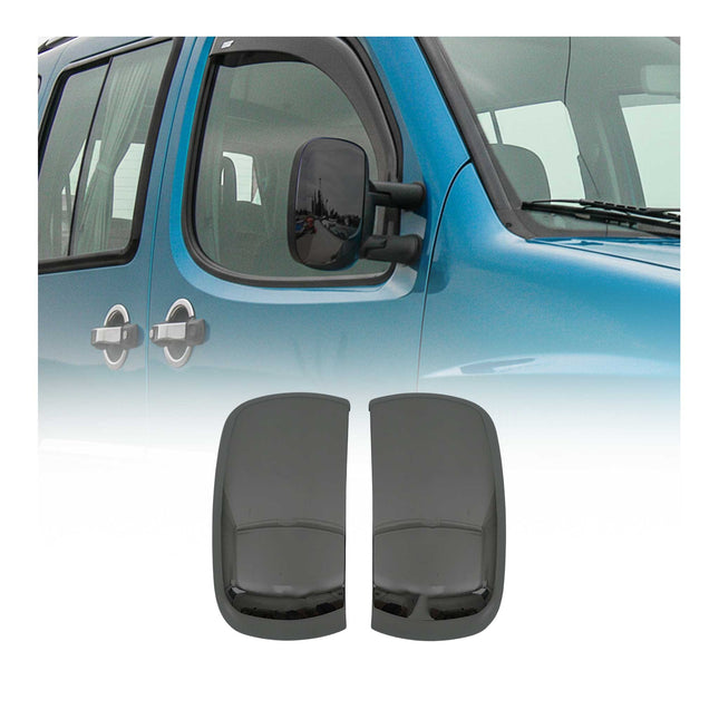 Spiegelkappen Spiegelabdeckung für Fiat Doblo 2000-2010 Chrom ABS Dunkel 2tlg