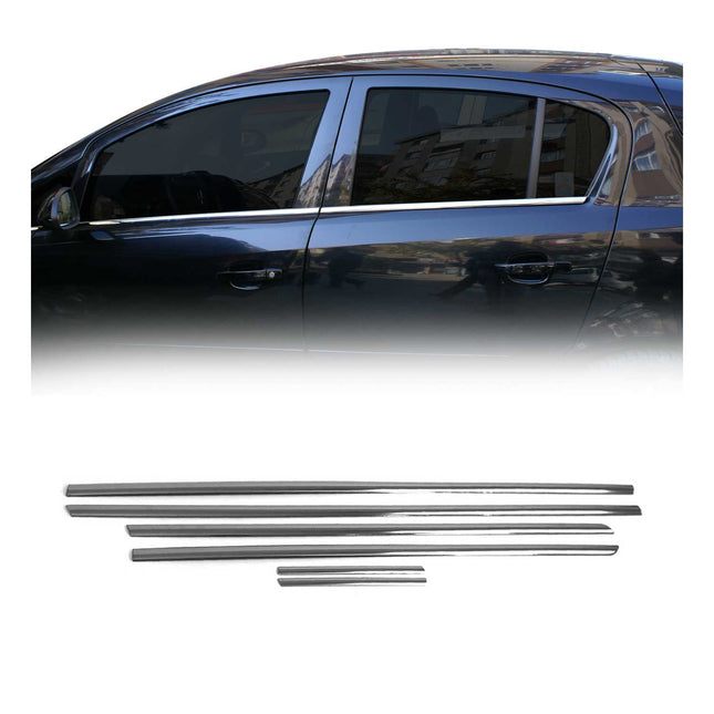Fensterleisten Zierleisten für Opel Corsa D 2006-2015 Edelstahl Chrom 6tlg