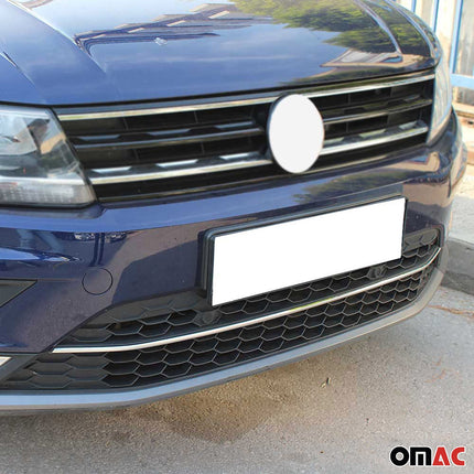 Kühlergrill Leiste Grillleisten für VW Tiguan / Allspace 2016-20 Edelstahl Chrom