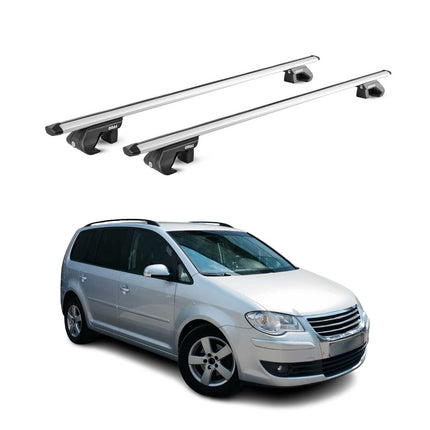 Dachträger Grundtäger für VW Touran 1T 5T 2003-2026 5 tür 90kg Alu Silber 2x ABE