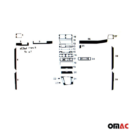 Innenraum Dekor Cockpit für BMW 3er E46 1998-2007 Piano Schwarz Optik 29tlg