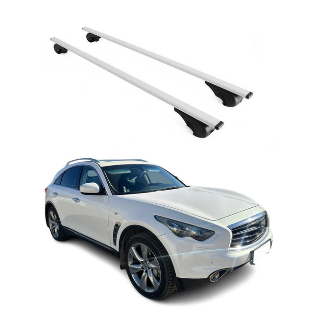 Dachträger Grundtäger für Infiniti FX37 2008-2013 75kg Metall Silber 2 tlg
