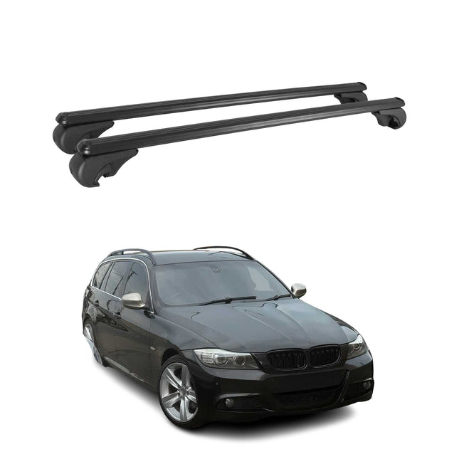 Dachträger für BMW 3er E91 5er E39 E61 Gepäckträger Grundträger Alu Schwarz 2x