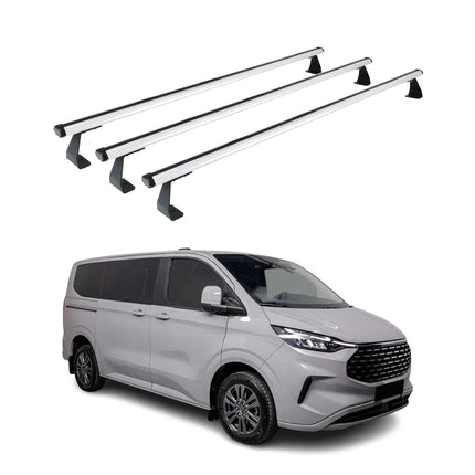 Dachträger für Ford Transit Custom / Tourneo Custom 2023-2026 75kg Alu Grau 3tlg