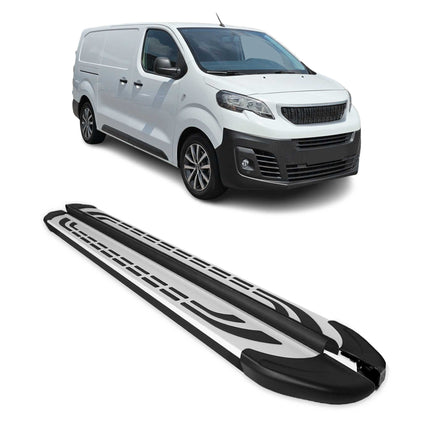Trittbretter Seiten für Peugeot Traveller 2016-2026 L2 L3 Langer Alu Schwarz
