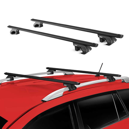 Dachträger Grundtäger für Seat Ateca 2016-2026 5 tür 90kg Alu Schwarz 2 tlg ABE