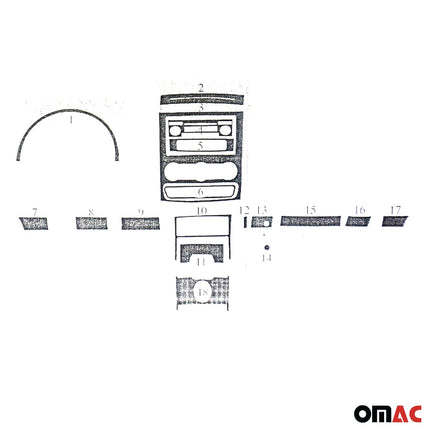 Innenraum Dekor Cockpit für Mercedes Sprinter W906 2006-2018 Aluminium Optik 18x