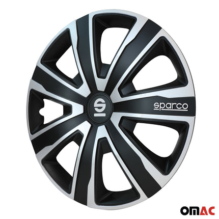Radkappen Radzierblenden Sparco Palermo 16" Zoll Auto Abdeckung Set Schwarz 4x