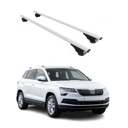 Dachträger Grundtäger für Skoda Karoq 2017-2026 75kg Metall Silber 2 tlg