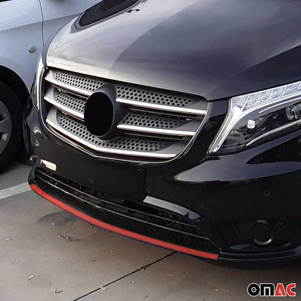 Kühlergrill Leisten Grillleisten für Mercedes Vito W447 2014-2019 Edelstahl Rot