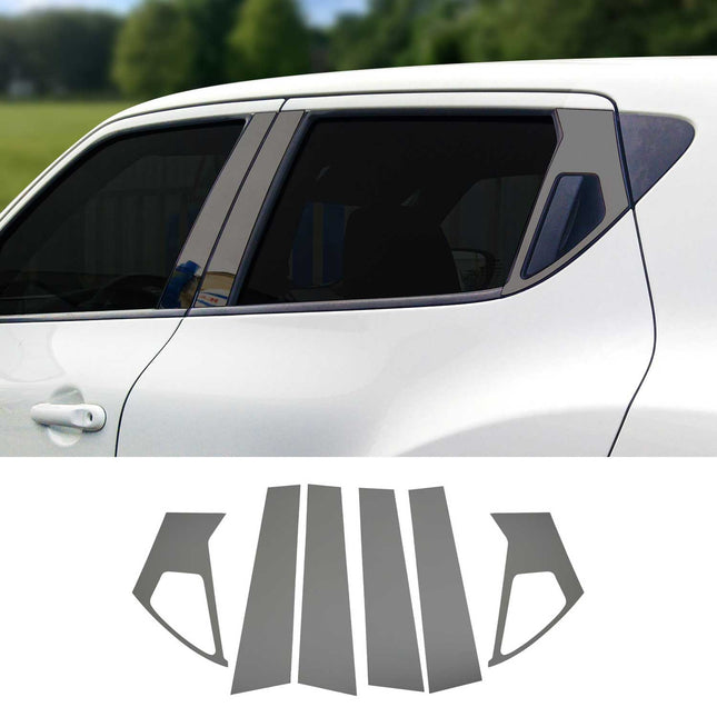 B-Säule Türsäulen Verkleidung für Nissan Juke 2010-2019 Edelstahl Dunkel 6tlg