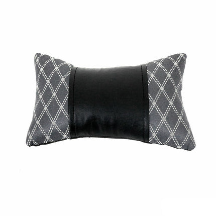 KFZ Auto Kopfstütze Sitzkissen Nackenstütze Textil & Leder Schwarz Grau 8x30cm