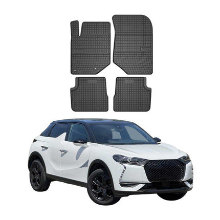 OMAC Gummi Fußmatten für DS DS3 Crossback 2018-2022 Automatten Gummi Schwarz 4x