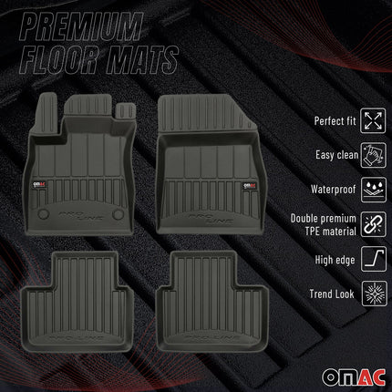 OMAC Gummi Fußmatten für Renault Talisman 2015-2020 Premium Gummi Schwarz 4tlg