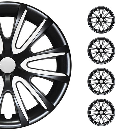 Radblenden Radkappen Radzierblenden für 14" Zoll Stahlfelgen Schwarz weiß 4x