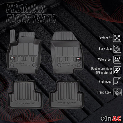 OMAC Gummi Fußmatten für VW T-Cross 2019-2026 Premium TPE Automatten Schwarz 4x