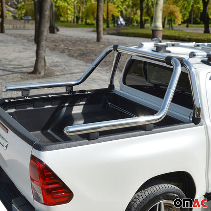 Überrollbügel Rollbar für Toyota Hilux 2005-2026 Gefärbten Stahl Ø76 Silber