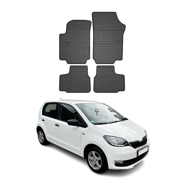 OMAC Gummi Fußmatten für Skoda Citigo 2011-2020 Automatten Gummi TPE Schwarz 4x
