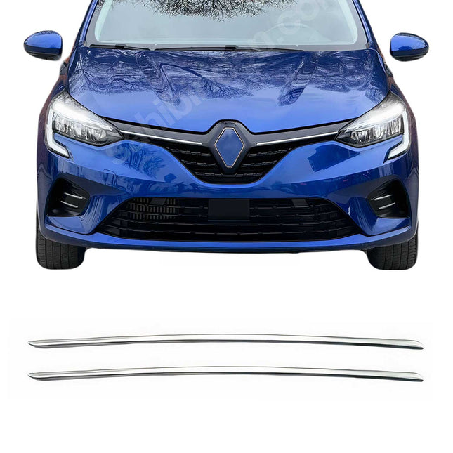 Kühlergrill Leisten Grillleisten für Renault Clio 2019-2025 Edelstahl Chrom 2x
