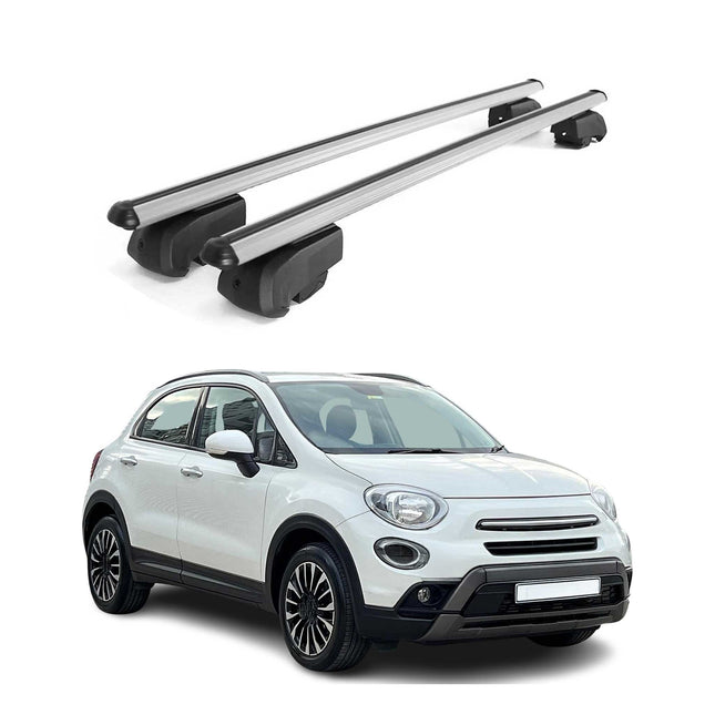 Dachträger Gepäckträger für Fiat 500X 2015-2026 Querträger ABE Alu Grau 2x