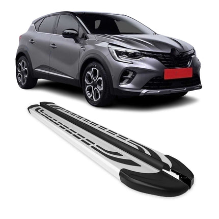 Trittbretter Seitenschweller für Renault Captur 2019-2026 Silber Aluminium 2 tlg