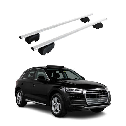 Dachträger Grundtäger für Audi Q5 mk2 2017-2025 75kg Metall Silber 2 tlg