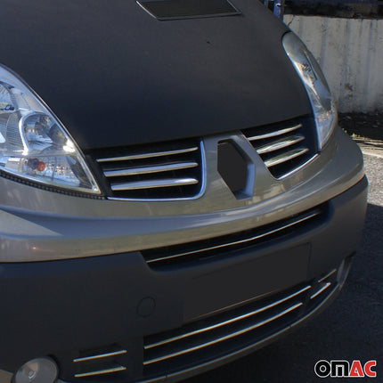 Kühlergrill Leisten Grillleisten für Renault Trafic 2010-2014 Edelstahl Chrom 6x