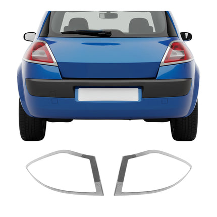 Rücklicht Leisten Heckleuchte für Renault Megane 2 Schrägheck Chrom ABS 2tlg