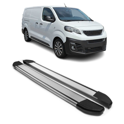 Alu Seitenschweller Trittbretter für Peugeot Expert 2016-2026 L2 Langer Silber