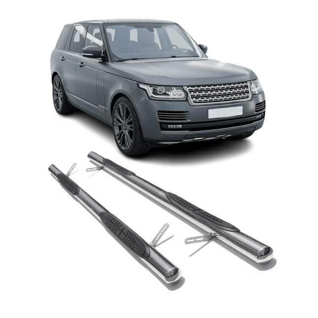 Edelstahl Trittbretter Schwellerrohre für Range Rover Sport Vogue L405 Silber