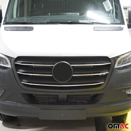 Kühlergrill Leisten für Mercedes Sprinter 907 910 2018-2026 Gebürstet Chrom 5x